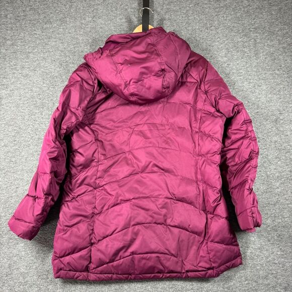 Lands' End Down Coat w/ hood Womens Large L 14-16 Red Purple - Picture 9 of 10